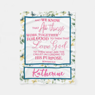 Personlig Inspirational Christian Bible Verse Fleecefilt