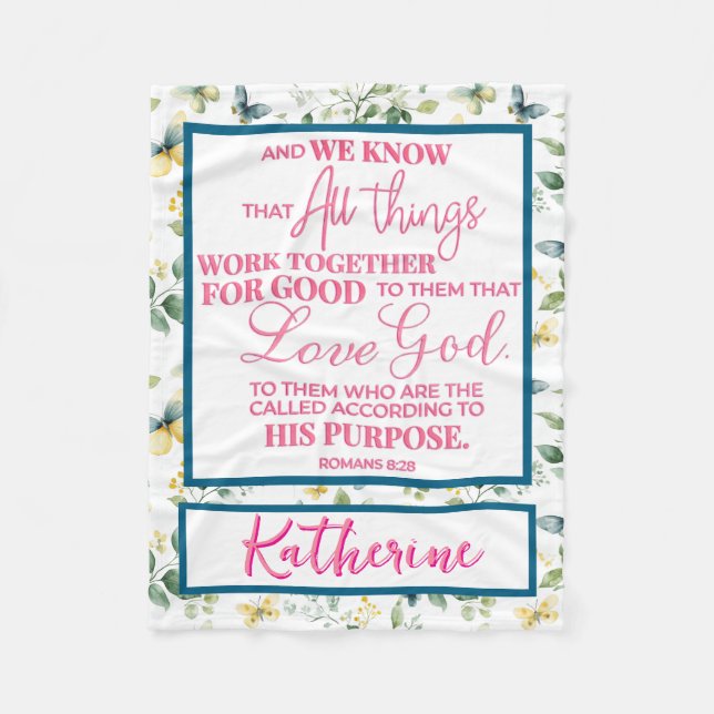 Personlig Inspirational Christian Bible Verse Fleecefilt (Framsidan)