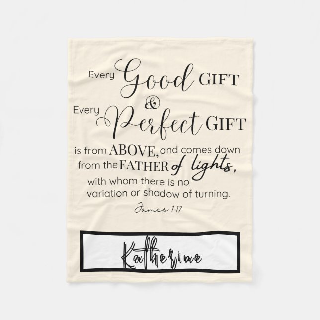 Personlig Inspirational Christian Bible Verse Fleecefilt (Framsidan)