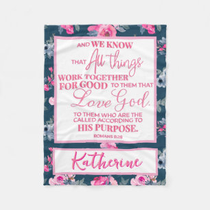 Personlig Inspirational Christian Bible Verse Fleecefilt