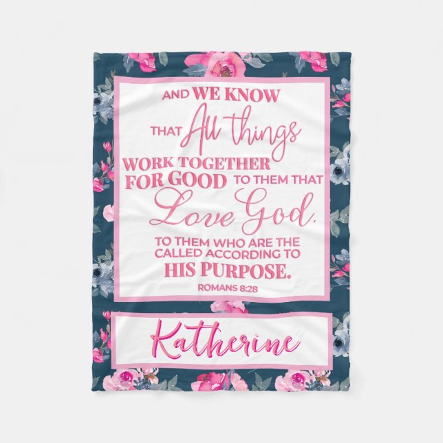 Personlig Inspirational Christian Bible Verse Fleecefilt (Framsidan)