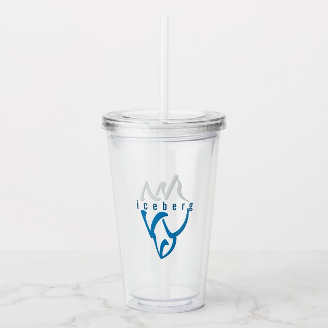 Personlig inspirationskrav Blue Abstrakt Iceberg Take Away Mugg (Framsida)