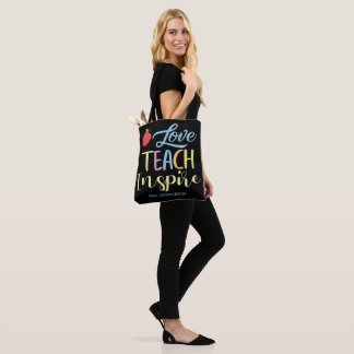 Personlig Inspire Colorful Quote Teacher Tygkasse
