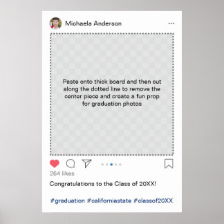 Personlig Instagram-examensfotopropp Poster