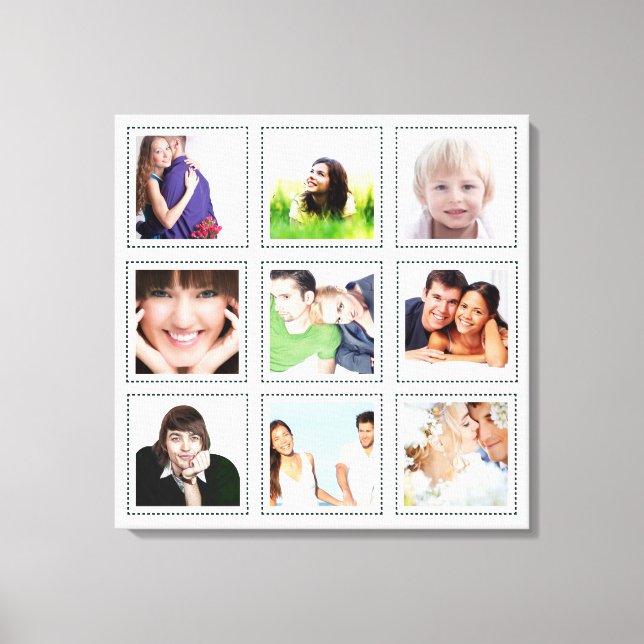Personlig Instagram-fotocollage Canvastryck (Framsida)