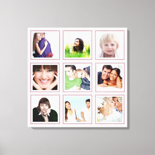 Personlig Instagram-fotocollage Canvastryck (Framsida)