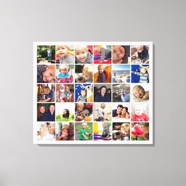 Personlig Instagram-fotocollage Canvastryck (Framsida)