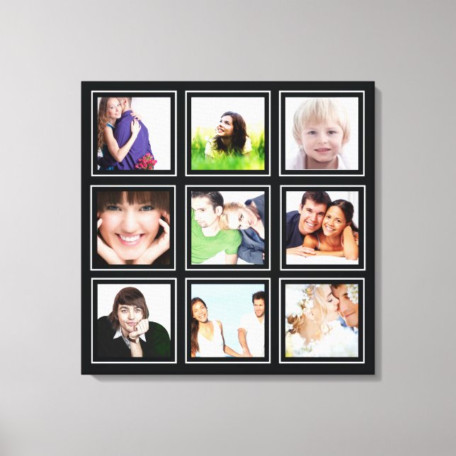 Personlig Instagram-fotocollage Canvastryck (Framsida)