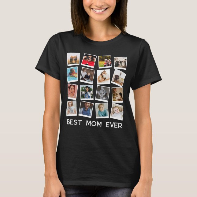 personlig instagram Modern fotokollage T Shirt (Framsida)