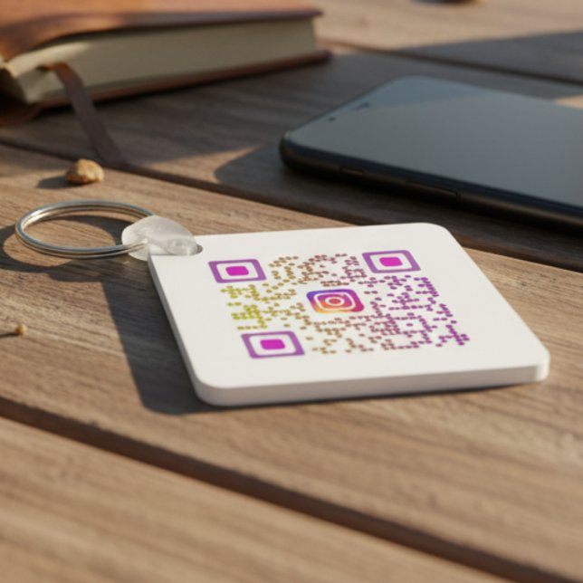 Personlig Instagram QR-kod Nyckelring (Instagram QR Code Keychain)