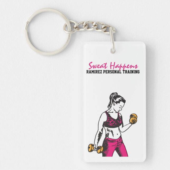 Personlig instruktörkvinnaWeightlifter Keychain (Framsidan)