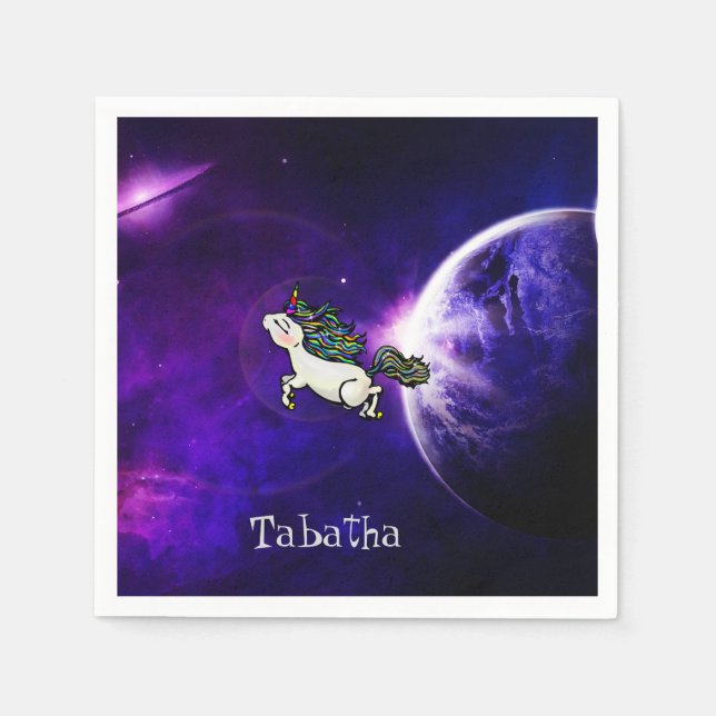 Personlig InterGalactic Space Unicorn Pappersservett (Framsidan)