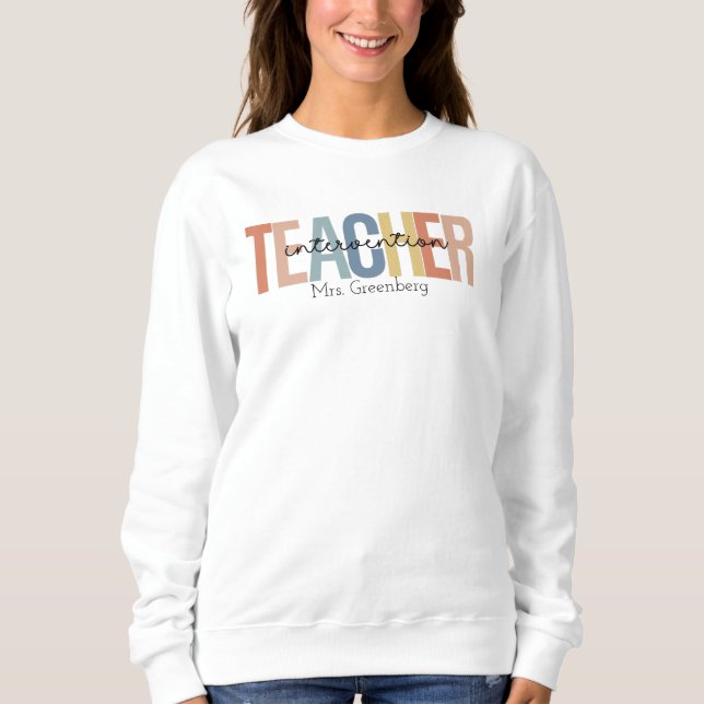 Personlig Intervention Teacher Sweatshirt T Shirt (Framsida)