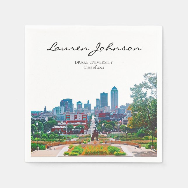 Personlig Iowa Studenten Napkins Pappersservett (Framsidan)