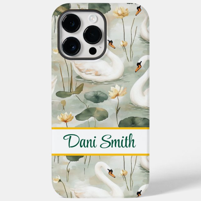 Personlig iPhone 14 Pro Max fodral svanar (Baksida)