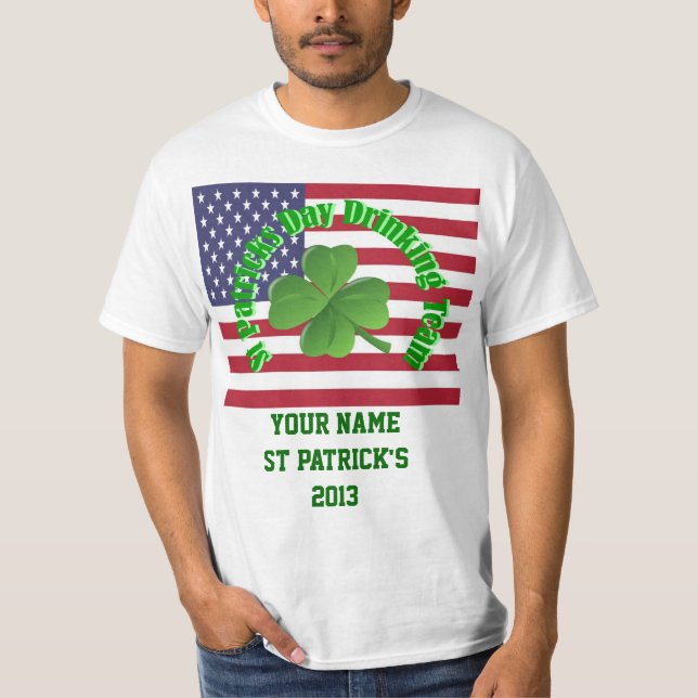 Personlig Irish American St patrick's day T Shirt (Framsida)
