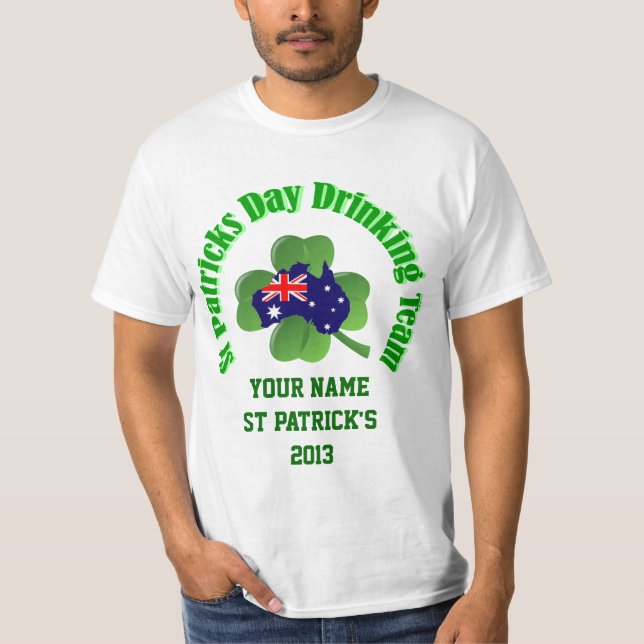 Personlig Irish Australian St patrick's day T Shirt (Framsida)
