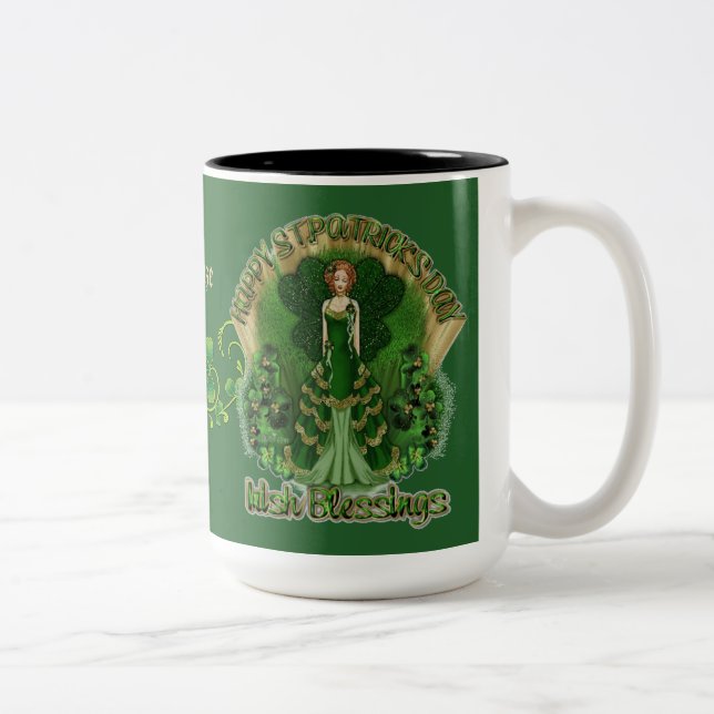 Personlig Irish Blessings St patrick's day Mugg2 Två-Tonad Mugg (Höger)