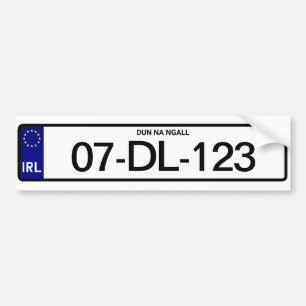 Personlig Irish Car Plate Ireland Bildekal