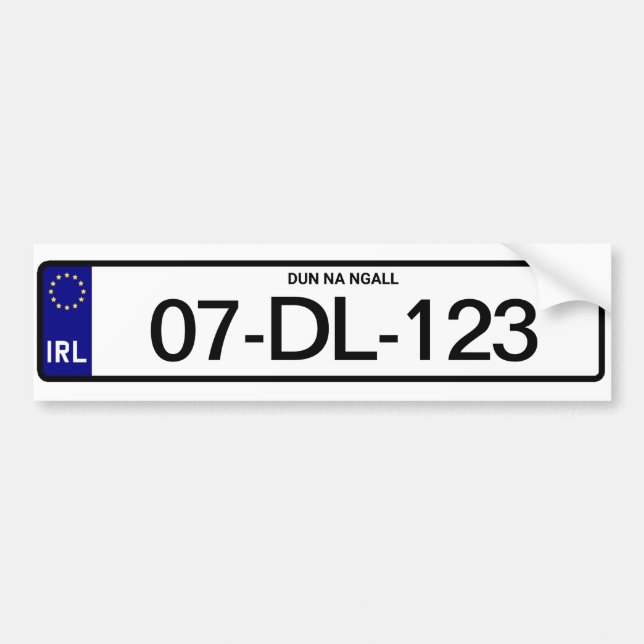 Personlig Irish Car Plate Ireland Bildekal (Framsidan)