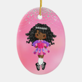 Personlig Irish Dance African American Helgdag Julgransprydnad Keramik