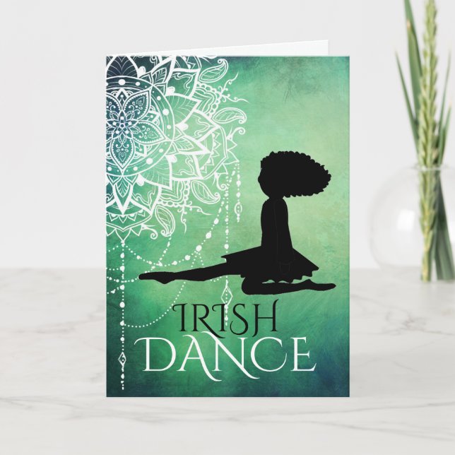 Personlig Irish Dance Bevackra Grönt Mandala Kort (Framsida)