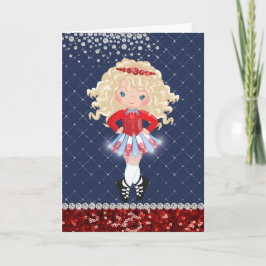 Personlig Irish Dance Blond Girl Birthday Kort