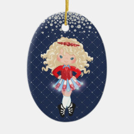 Personlig Irish Dance Blond Girl jul Julgransprydnad Keramik