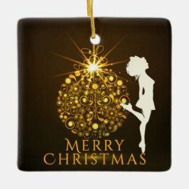 Personlig Irish Dance Golden jul Julgransprydnad Keramik