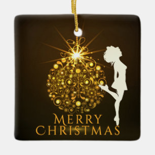 Personlig Irish Dance Golden jul Julgransprydnad Keramik