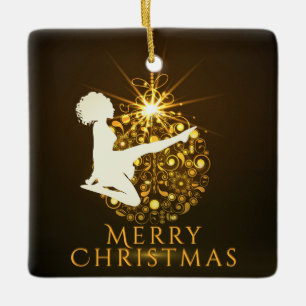 Personlig Irish Dance Golden jul Julgransprydnad Keramik