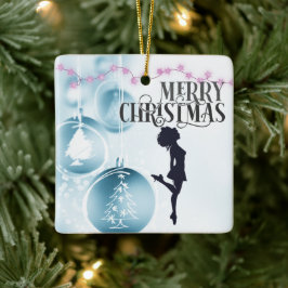 Personlig Irish Dance Hard Shoe Blue jul Julgransprydnad Keramik