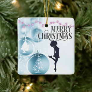 Personlig Irish Dance Hard Shoe Blue jul Julgransprydnad Keramik