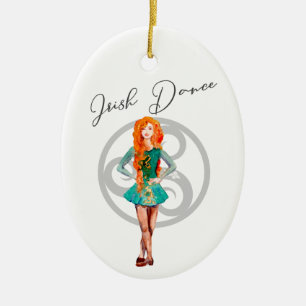 Personlig Irish Dance Hard Shoe Celtic Knot Julgransprydnad Keramik
