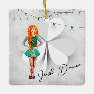 Personlig Irish Dance Klöver jul Julgransprydnad Keramik