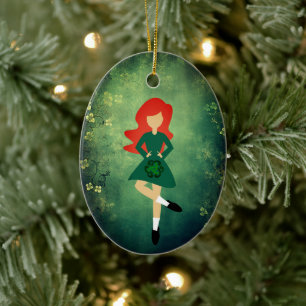 Personlig Irish Dance Red Hair jul Julgransprydnad Keramik