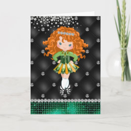 Personlig Irish Dance Rödhårig Girl Birthday Kort