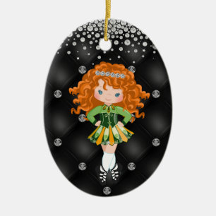 Personlig Irish Dance Rödhårig Girl jul Julgransprydnad Keramik