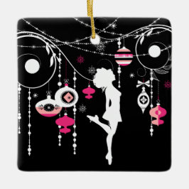 Personlig Irish Dance Rosa Black jul Julgransprydnad Keramik