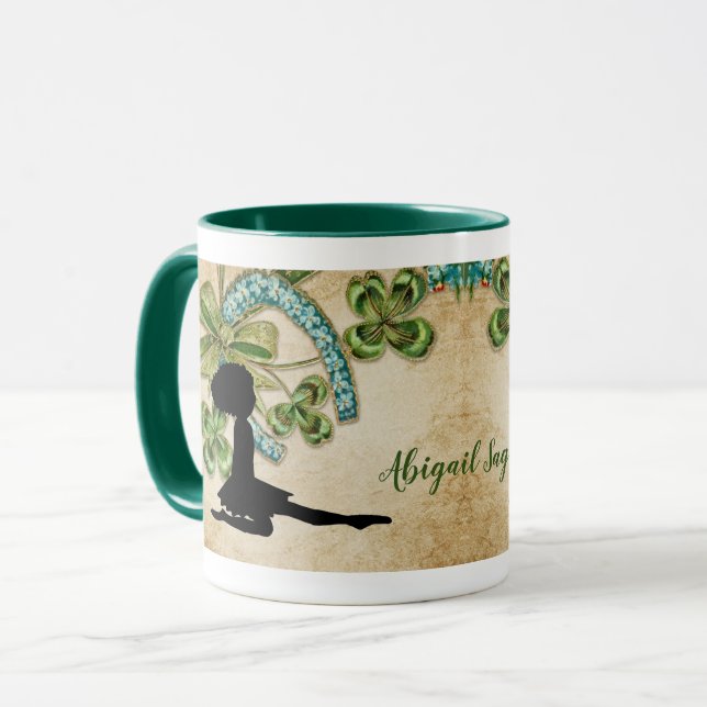 Personlig Irish Dancer, Shamrock and Horseshoe Mugg (Framsida vänster)