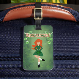Personlig Irish Dancer with Red Hair Dance Bagagebricka