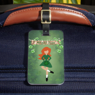 Personlig Irish Dancer with Red Hair Dance Bagagebricka