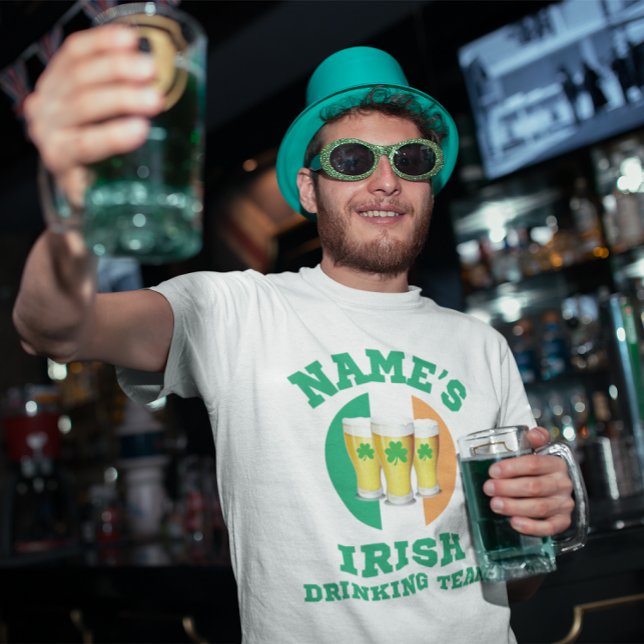 Personlig Irish Drinking Team 3 T Shirt (Join the ultimate Irish Drinking Team! Get your St. Patrick's Day tee now!)