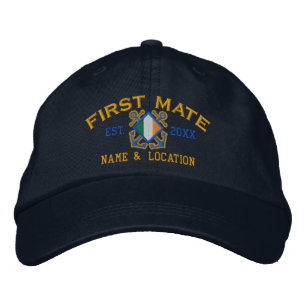 Personlig Irish First Mate Nautical Embroidery Broderad Keps