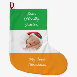 Personlig Irish Heritage jul Photo Stor Julstrumpa