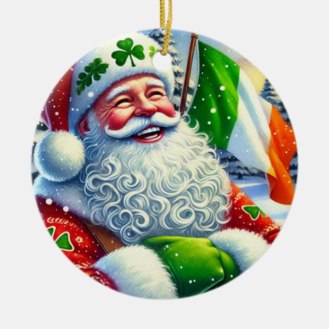 Personlig Irish jultomten Ornament (Framsidan)