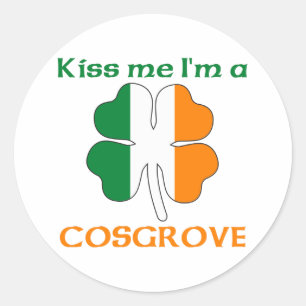 Personlig Irish Kiss Me Jag är Cosgrove Runt Klistermärke