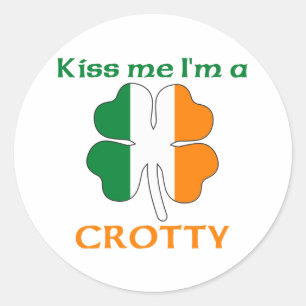 Personlig Irish Kiss Me Jag är Crotty Runt Klistermärke