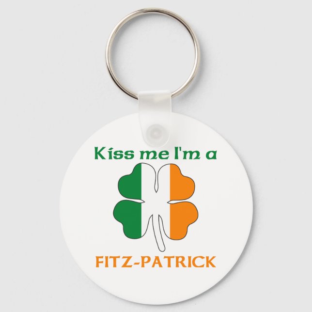 Personlig Irish Kiss Me jag är Fitz-Patrick Nyckelring (Framsida)