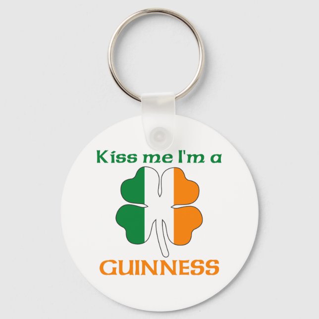 Personlig Irish Kiss Me Jag är Guinness Nyckelring (Framsida)